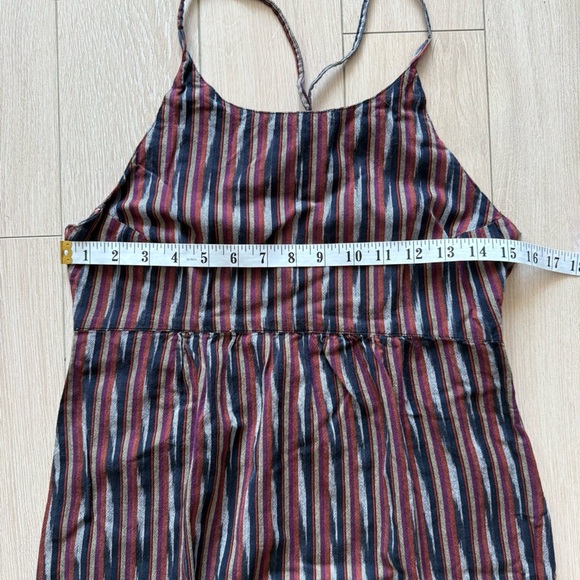 Roxy Multicolor Striped High Low Midi Dress Cotton Women’s Size Medium - Picture 2 of 13